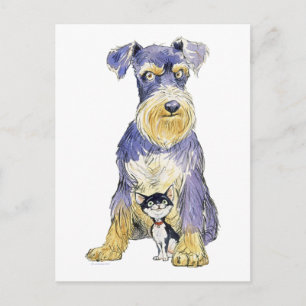postal de Schnauzer y Kitten