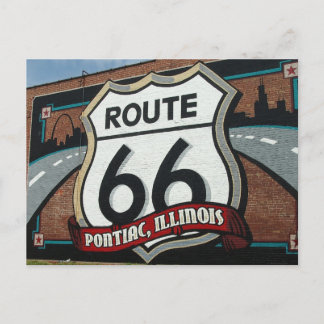 Postal de señas Pontiac Illinois US Route 66