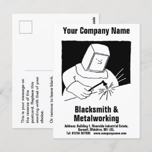 Postal de servicios de herrería y metalurgia