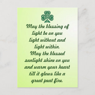 postal de shamrock de bendición celta