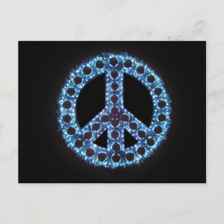postal de signo de paz azul