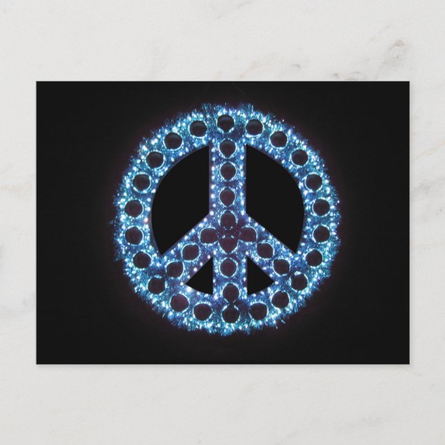 postal de signo de paz azul (Anverso)