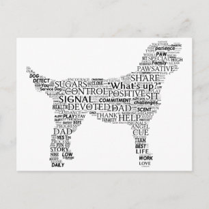 Postal de silueta en la nube de Labradoodle