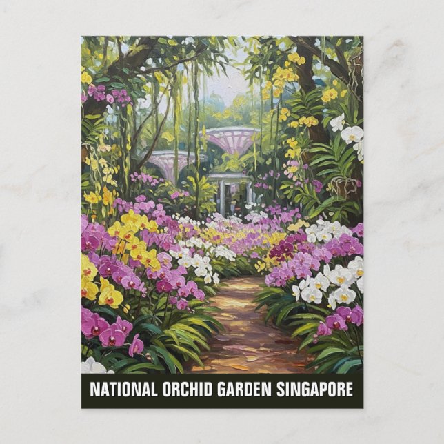 Postal de Singapur del Jardín Orquítico Nacional (Anverso)