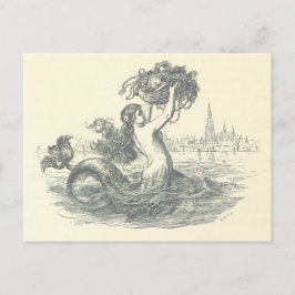 Postal de sirena vintage