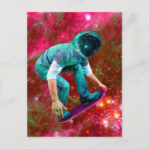 Postal de Skateboarder Espacial