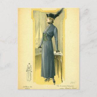 Postal de sketch de moda vintage