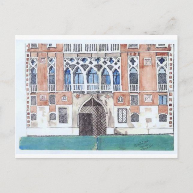 Postal de sketch de Venecia (Anverso)
