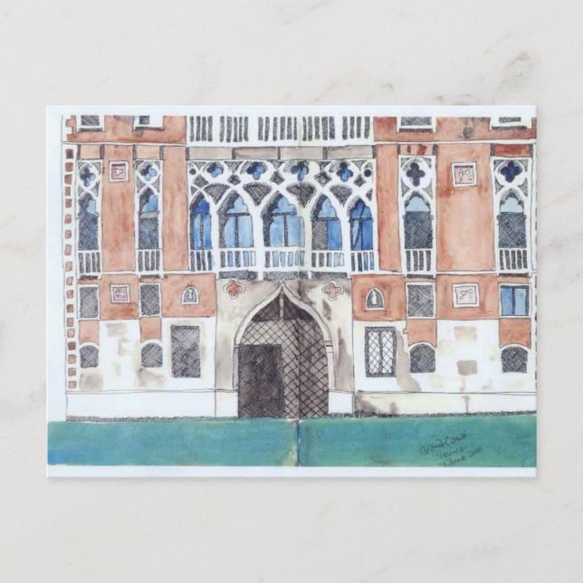 Postal de sketch de Venecia (Anverso)