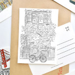 Postal de sketch en blanco y negro de NYC Stoop<br><div class="desc">Bellamente ilustrada postal de escala de NYC con un bosquejo en blanco y negro de una piedra brownstone clásica de la ciudad de Nueva York.</div>