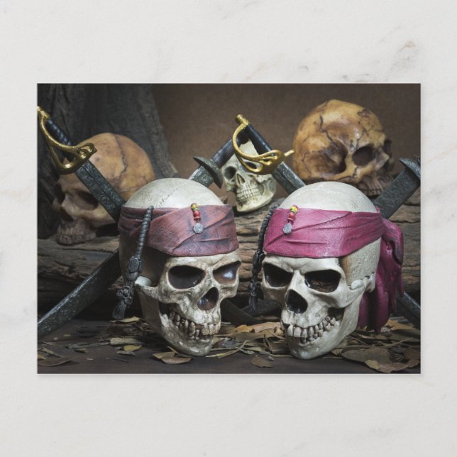 postal de Skulls piratas (Anverso)