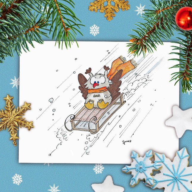 Postal de SLEDDING OWL de Nicole Janes (Subido por el creador)