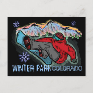 Postal de snowboard de Winter Park Colorado