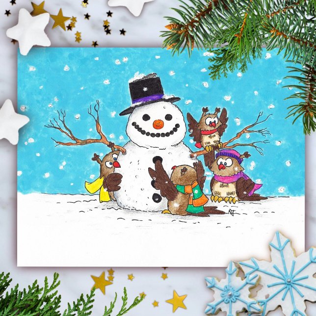 Postal de Snowman Owls (Subido por el creador)