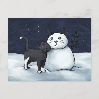 Postal de Snowman para gato - Cielo Starry de Invi