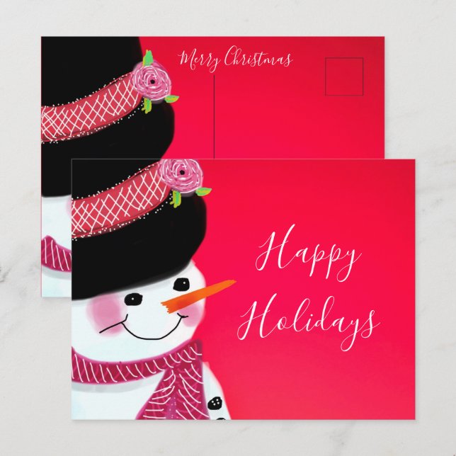 Postal de Snowman para navidades (Anverso / Reverso)