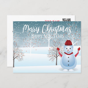 Postal de Snowman para Navidades de invierno