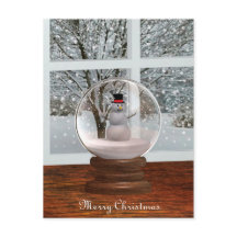 Postal de Snowman Snow Globe