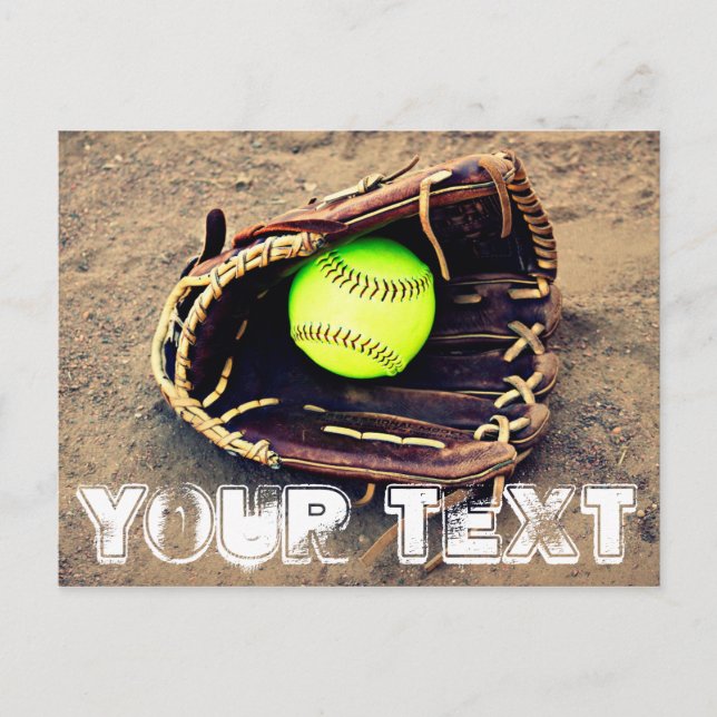 Postal de softbol de personalizado Text Fastpitch (Anverso)