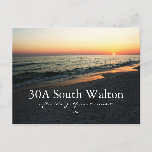 Postal de sol 30A South Walton Gulf Sunset de Flor (Anverso)