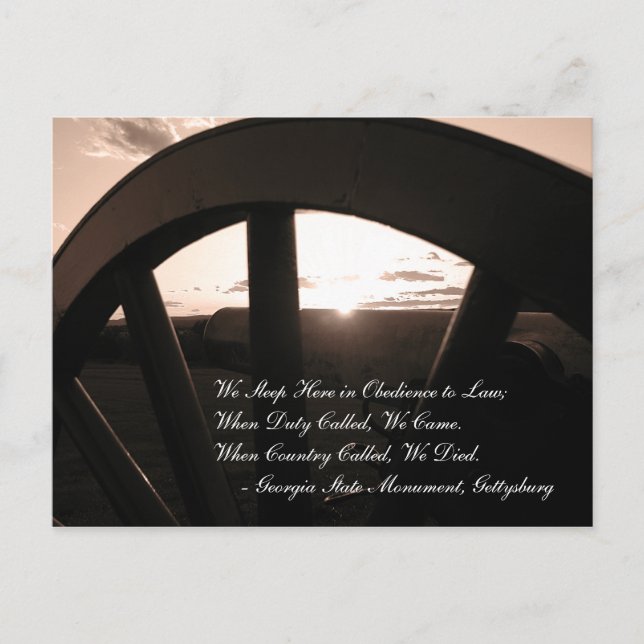 Postal de sol de Gettysburg (Anverso)