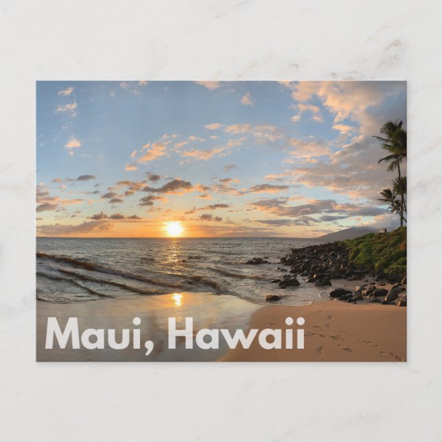 Postal de sol de Maui Hawaii (Anverso)