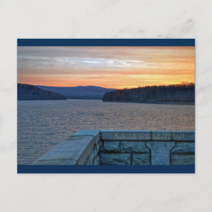 Postal de sol del lago Scranton