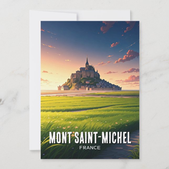 Postal de sol Mont Saint-Michel (Anverso)