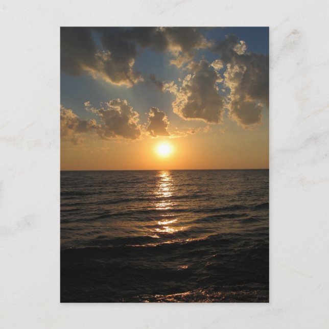 Postal de sol superior en el lago (Anverso)