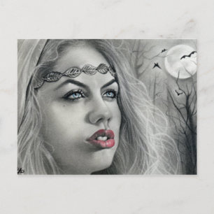 Postal de sombras de luna de belleza oscura