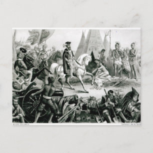 Postal De Soto descubriendo el Misisipi