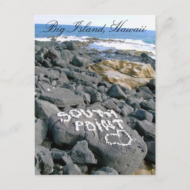 Postal de Southpoint, isla grande, Hawaii (Anverso)