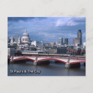 Postal de St. Pauls y la City de Londres