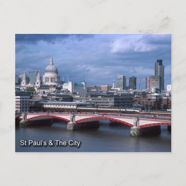 Postal de St. Pauls y la City de Londres (Anverso)
