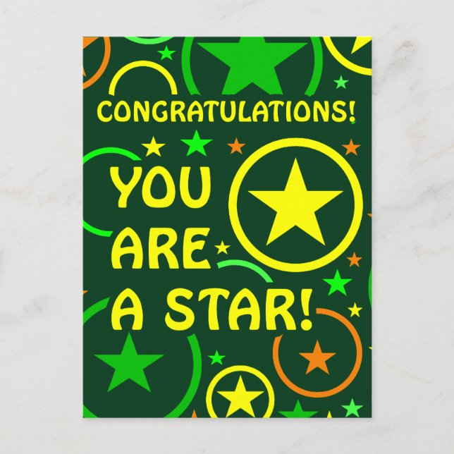 postal de STARS & CIRCLES - "¡Felicidades!" (Anverso)