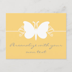 Postal de suaves mariposas amarillas