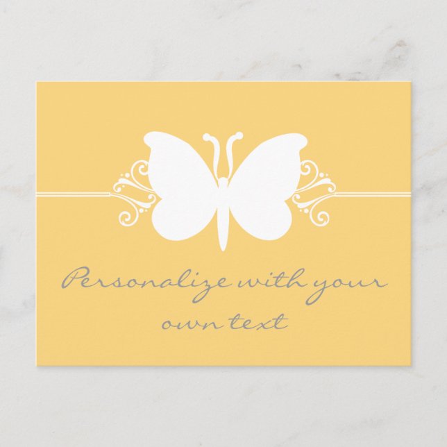 Postal de suaves mariposas amarillas (Anverso)