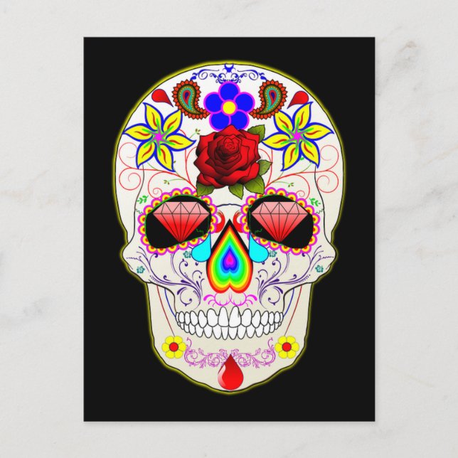 Postal de Sugar Skull Daimond Eyes (Anverso)