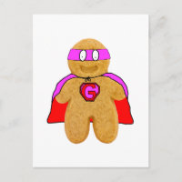 postal de super héroe para el hombre de jengibre r