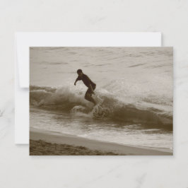 Postal de surf de ola vintage