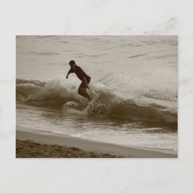 Postal de surf de ola vintage (Anverso)