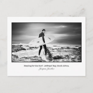 Postal de surfista a bahía de Jeffry