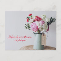 Postal de surtido floral rosa