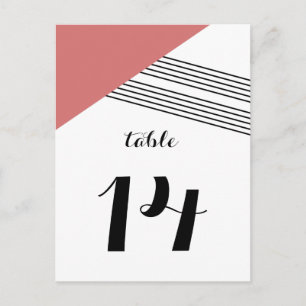 Postal de tabla de bandas geométricas rojas