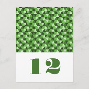 Postal de tabla de triángulos geométricos verdes