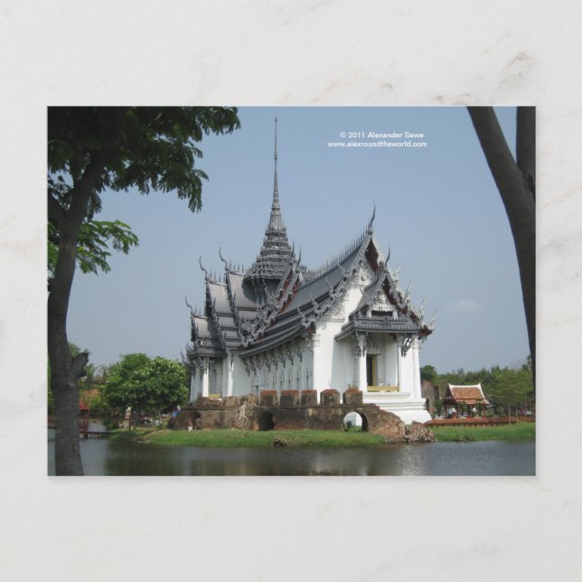 Postal de Tailandia con foto del templo (Anverso)