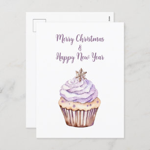 Postal de tarjeta de navidad, torta de Navidades