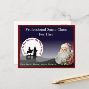 Postal de tarjeta de visita de Santa Claus