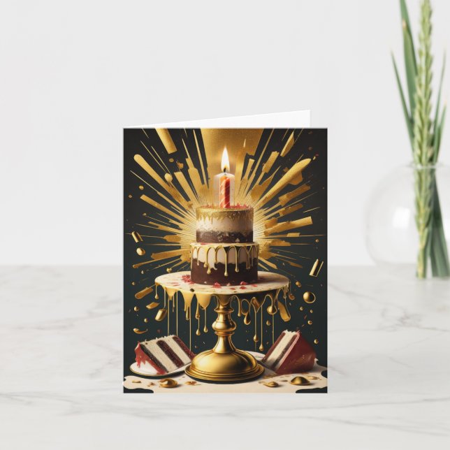 Postal de tarta de cumpleaños (Anverso)