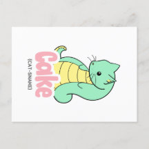 Postal de tarta (gato + serpiente)